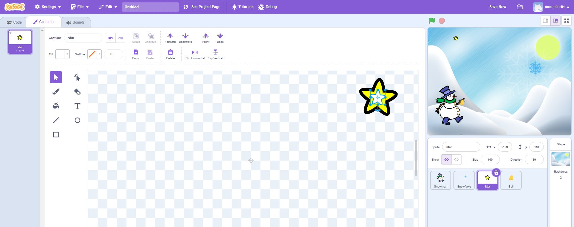 méretezés Scratch-ben