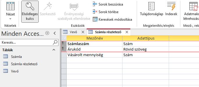 összetett kulcs megadása