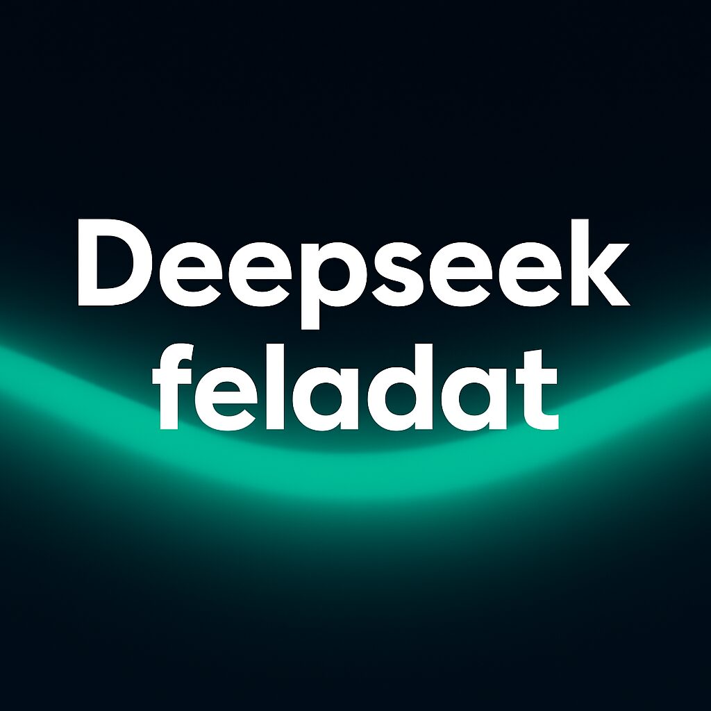 Deepseek feladat – AI-alapú keresőeszköz sötét háttérrel