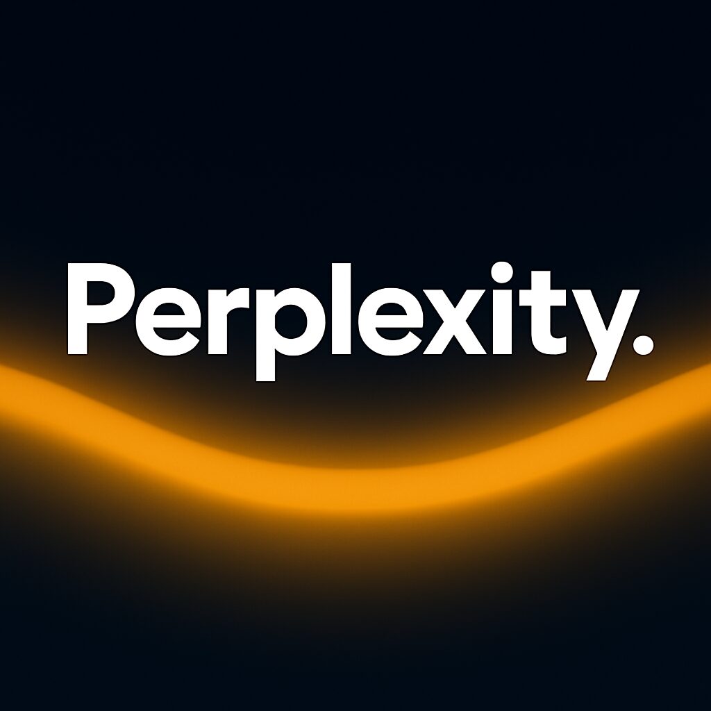 A Perplexity logó sötét háttérrel – mesterséges intelligencia keresőeszköz