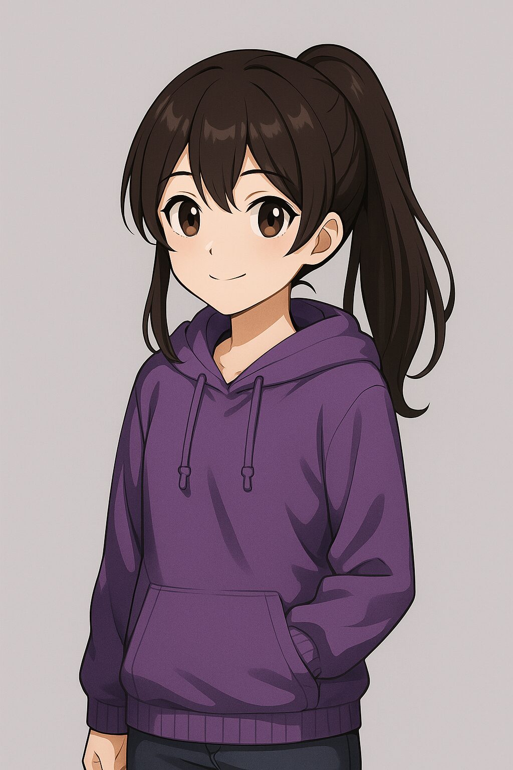 Anime stílusú lány laptop nélkül, a digitális kultúra 8 tanmenet illusztrációjához