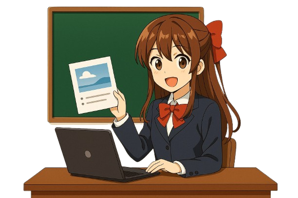Anime lány megmutatja a kép beszúrását HTML-ben
