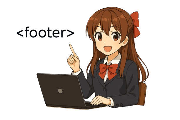 Anime stílusú lány HTML footer címkéhez kapcsolódóan