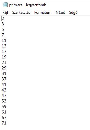 Python programmal generált prímszámok listája egy DeepSeek feladat részeként

