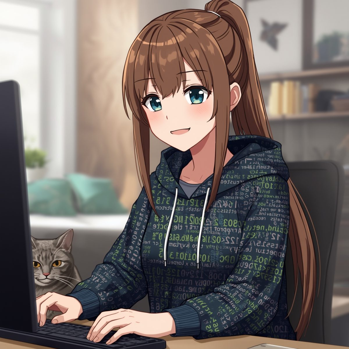 Lucid_Origin_Anime_character__girl__learning_programming_She_i_3 Algoritmus fogalma – műveleti sorrend és logikai műveletek magyarázata két diákkal a táblánál.