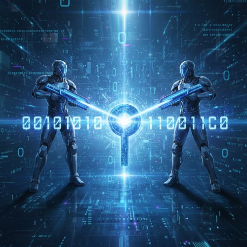 Tizedespont egy bináris számsor közepén, két digitális katona őrzi, hogy ne mozdulhasson el