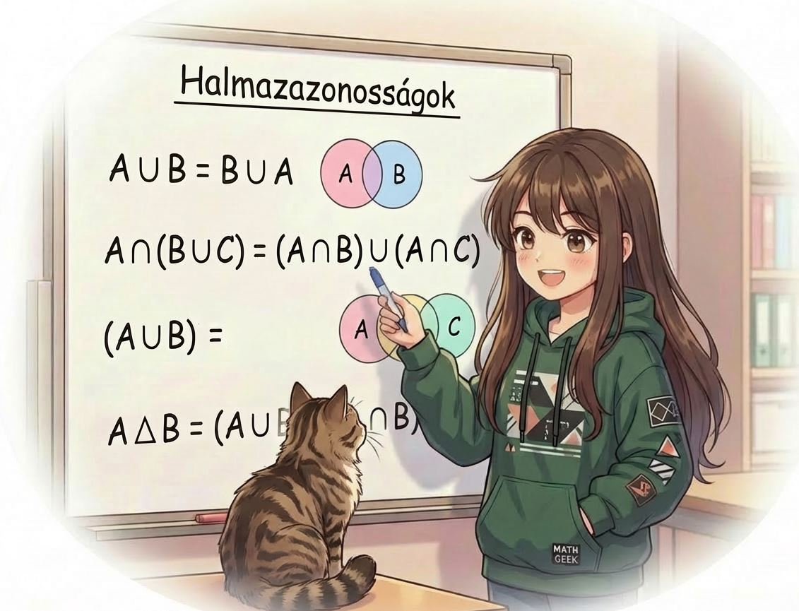 Anime lány halmazműveleteket tanul