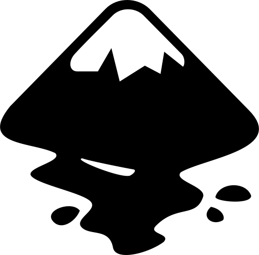 Inkscape logó fekete-fehér ikonként, vektorgrafika jelképe