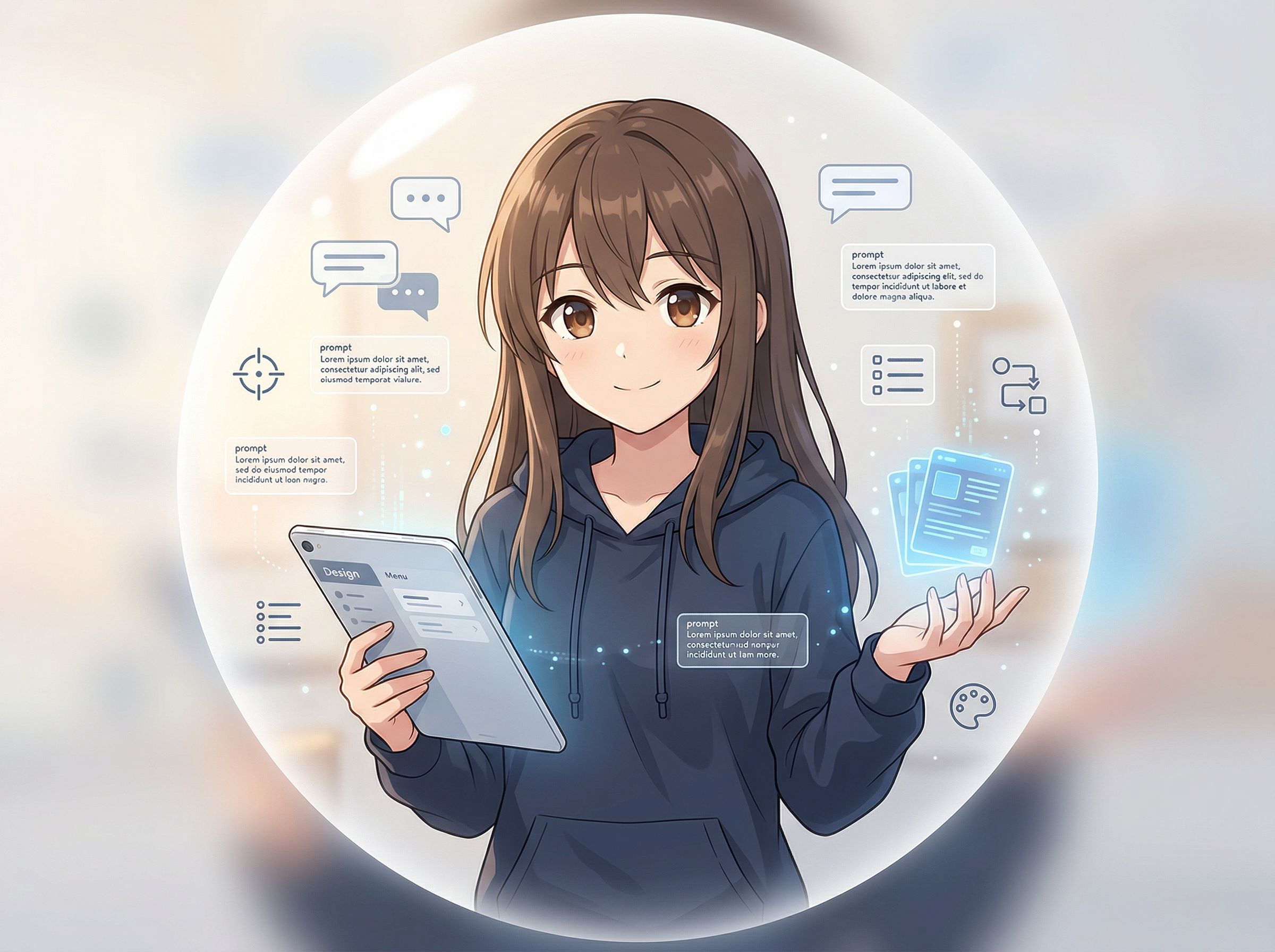 Anime mentor karakter a promptolás alapjai leckéhez – hogyan írjunk jó promptot és hogyan befolyásolja a kérdés a választ