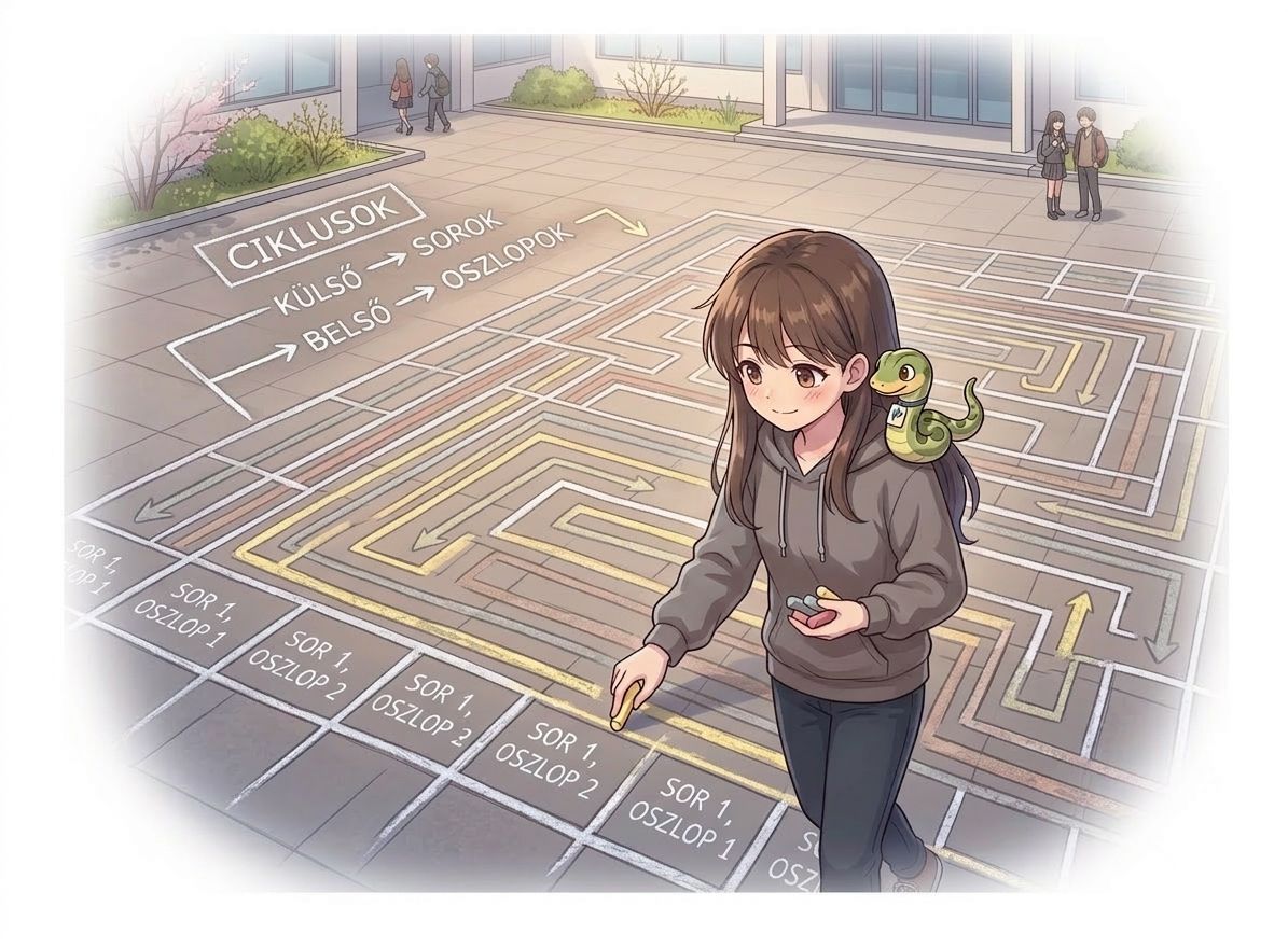 Python while ciklus működése illusztráción