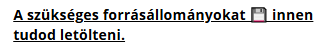 Az NKP forrásletöltési hivatkozása kis floppy lemez ikonnal.
